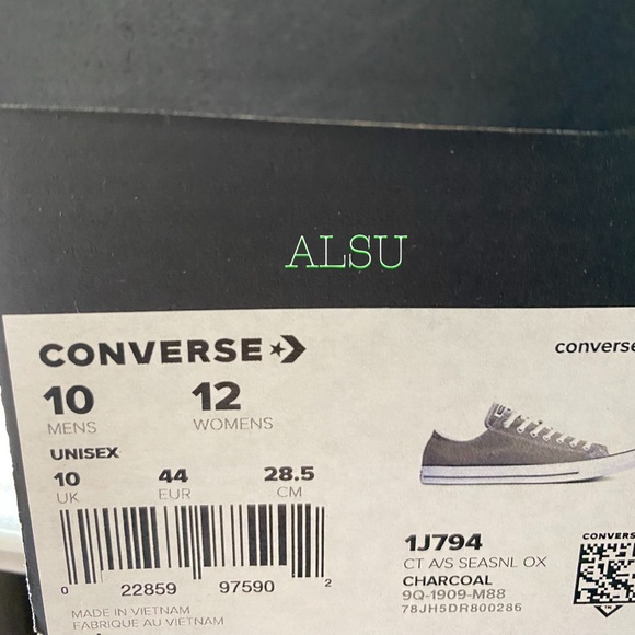 Converse 💥SALE!💥 Chuck Taylor AS Seasnl Low Charcoal Men’s Size 12 1J794 - Picture 10 of 10